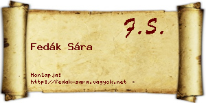 Fedák Sára névjegykártya