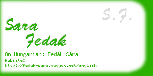 sara fedak business card