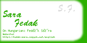 sara fedak business card